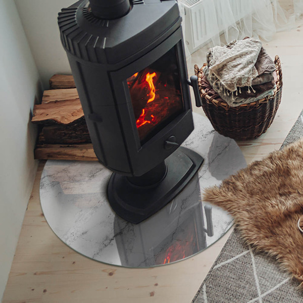 Vetro sotto il camino con motivo a marmo venato