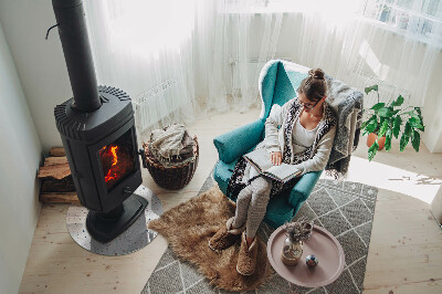 Vetro sotto il camino rotondo con motivo di piccole forme