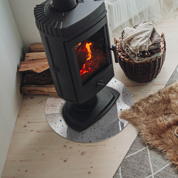 Vetro sotto il camino rotondo con motivo di piccole forme