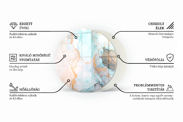 Vetro sotto il camino rotondo con una texture di sfondo astratta