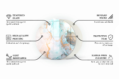 Vetro sotto il camino rotondo con una texture di sfondo astratta