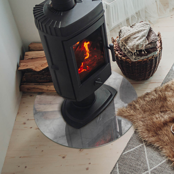 Vetro sotto il camino con motivo marmoreo