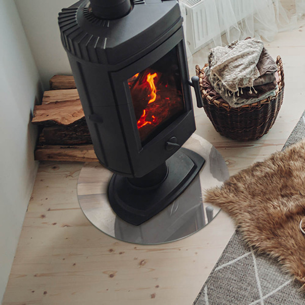 Vetro sotto il camino rotondo con motivo in marmo naturale