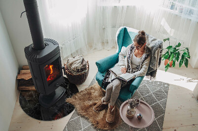 Vetro sotto il camino con elegante motivo marmorizzato