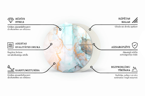 Vetro sotto il camino rotondo con struttura in assi di legno