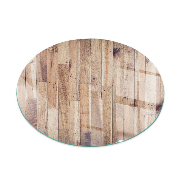Vetro sotto il camino Tavola di legno nel layout