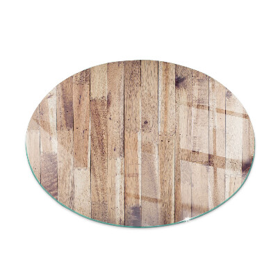 Vetro sotto il camino Tavola di legno nel layout