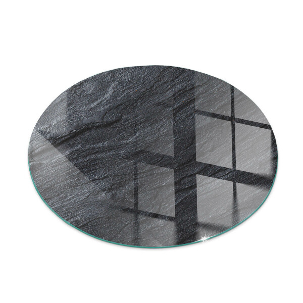 Vetro sotto il camino rotondo Texture della superficie della pietra