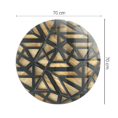 Vetro sotto il camino Geometria con il legno