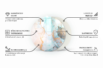 Vetro sotto il camino rotondo con texture della superficie in effetto pietra