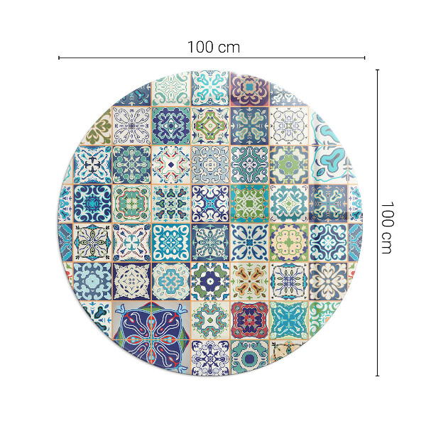 Vetro sotto il camino Motivi a mosaico sulle piastrelle