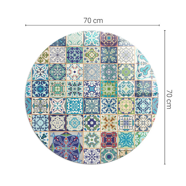 Vetro sotto il camino Motivi a mosaico sulle piastrelle