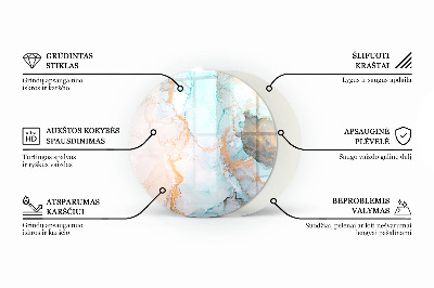 Vetro sotto il camino Onde e linee astratte