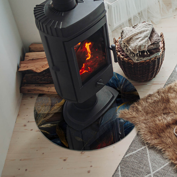 Vetro sotto il camino con motivo a foglie dalla texture raffinata