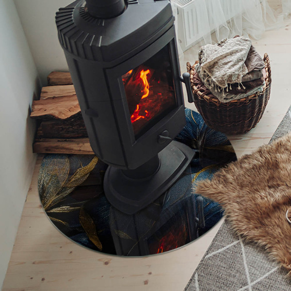 Vetro sotto il camino con motivo a foglie dalla texture raffinata