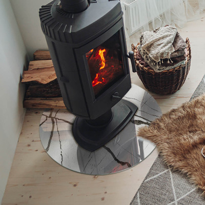 Vetro sotto il camino con motivo a venature di marmo