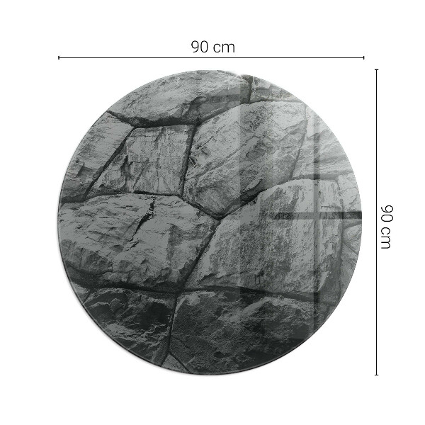 Vetro sotto il camino rotondo con motivo in pietra naturale