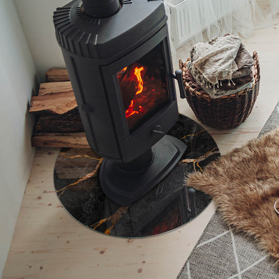 Vetro sotto il camino con motivo in marmo venato elegante