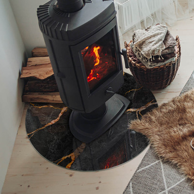 Vetro sotto il camino con motivo in marmo venato elegante