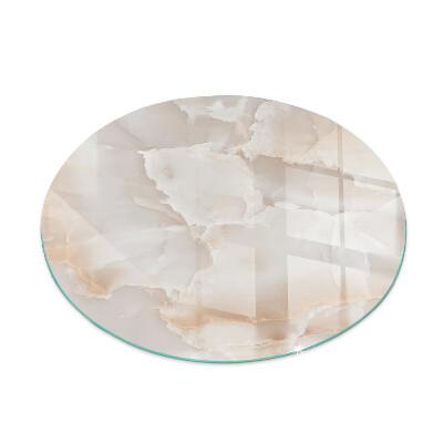 Vetro sotto il camino rotondo con motivo in pietra naturale