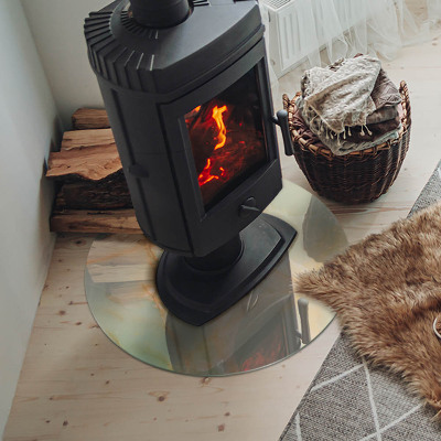 Vetro sotto il camino con motivo astratto effetto marmo