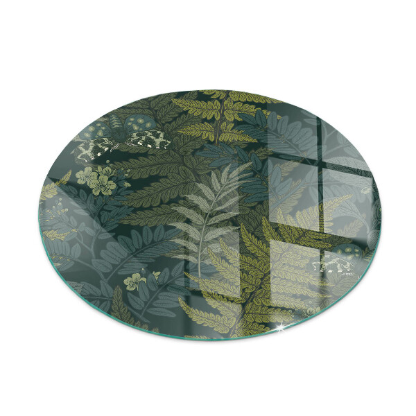 Vetro sotto il camino con motivi vegetali e farfalle