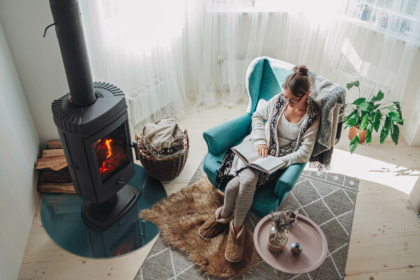 Vetro sotto il camino in colore del mare