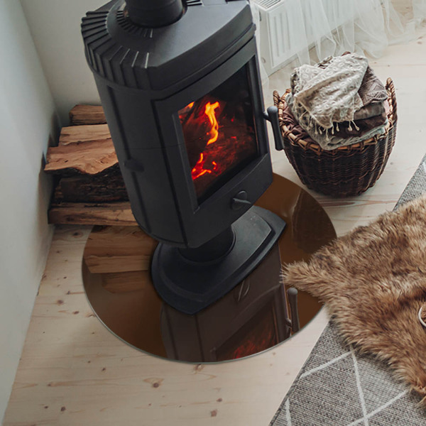 Vetro sotto il camino di colore marrone