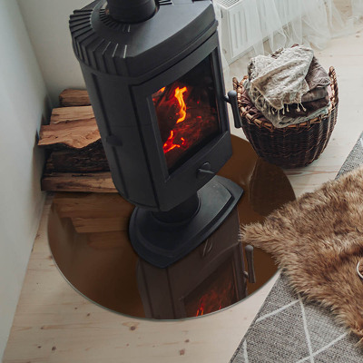 Vetro sotto il camino di colore marrone