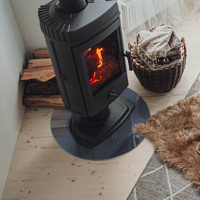 Vetro sotto il camino rotondo di colore blu scuro