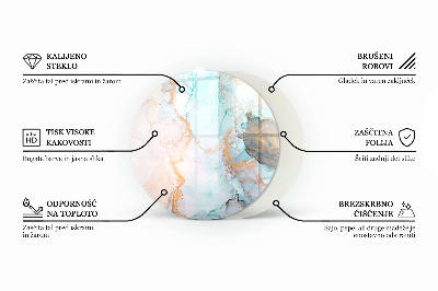 Vetro sotto il camino rotondo Colore: Blu scuro