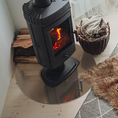 Vetro sotto il camino di colore marrone