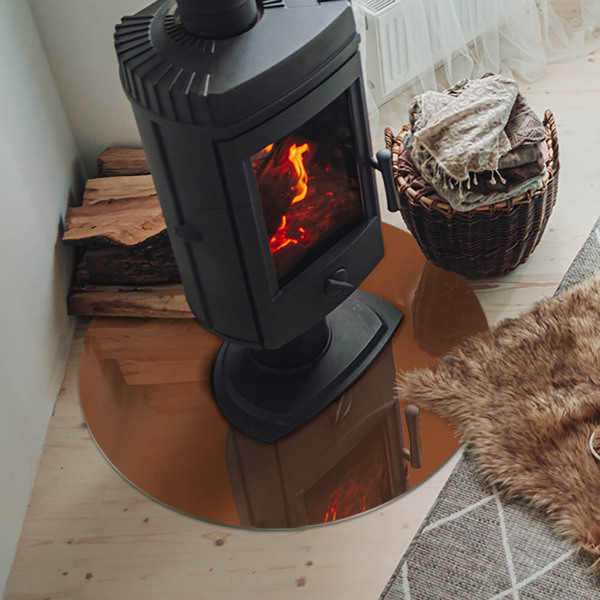 Vetro sotto il camino di colore marrone