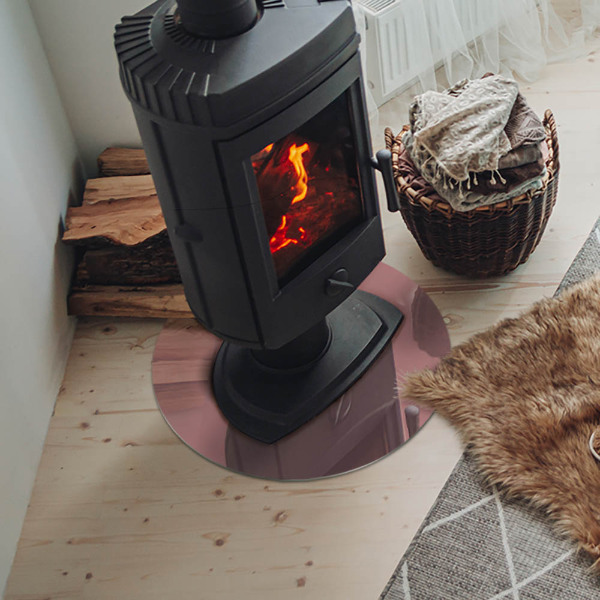 Vetro sotto il camino rotondo in colore rosa