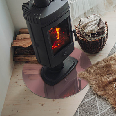 Vetro sotto il camino rotondo in colore rosa