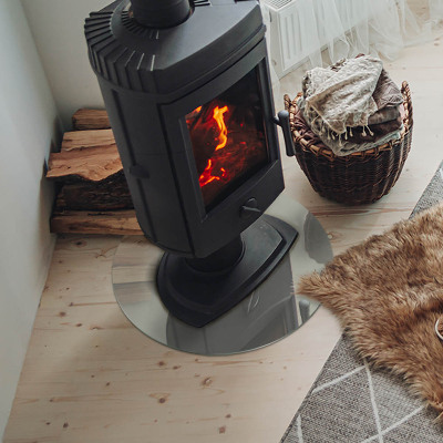 Vetro sotto il camino in colore grigio-verde