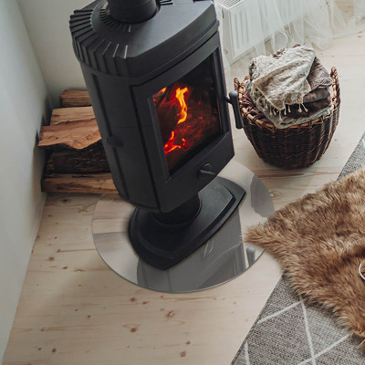 Vetro sotto il camino rotondo in colore crema chiaro