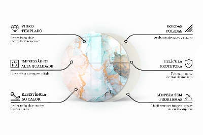 Vetro sotto il camino rotondo in colore crema chiaro