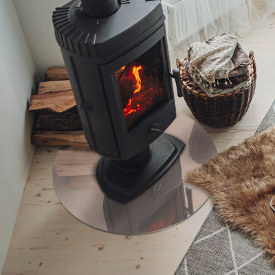 Vetro sotto il camino rotondo in colore marrone chiaro