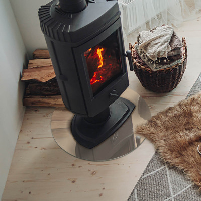 Vetro sotto il camino rotondo di colore beige