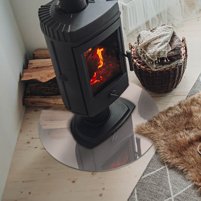 Vetro sotto il camino rotondo in colore rosa pallido