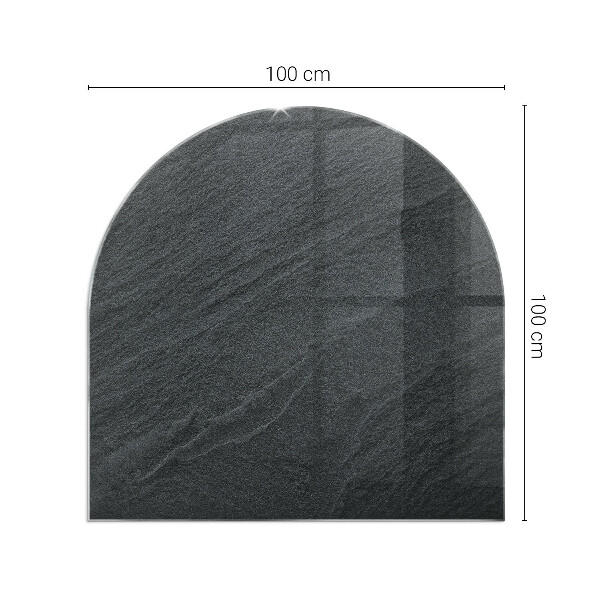 Vetro sotto il camino semiovale con motivo in pietra naturale