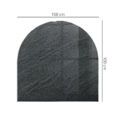 Vetro sotto il camino semiovale con motivo in pietra naturale