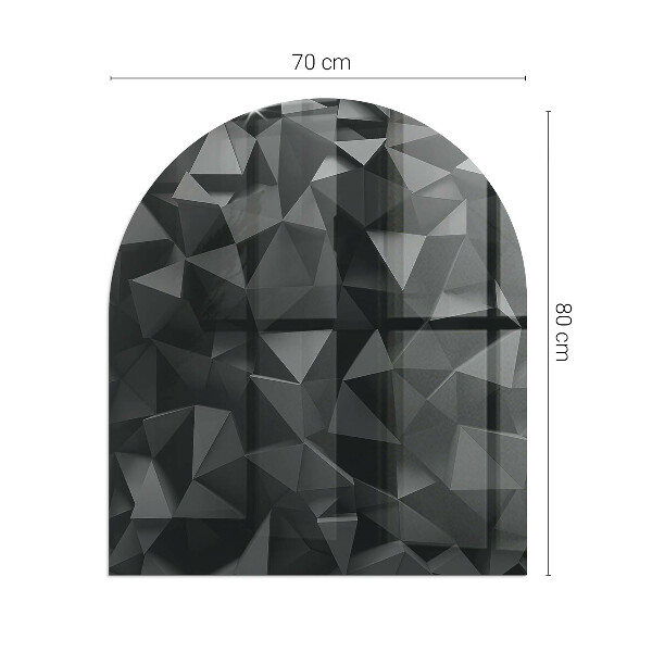 Vetro sotto il camino semiovale Geometria in tre dimensioni