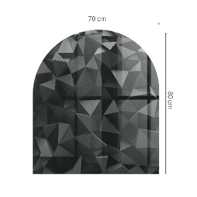 Vetro sotto il camino semiovale Geometria in tre dimensioni