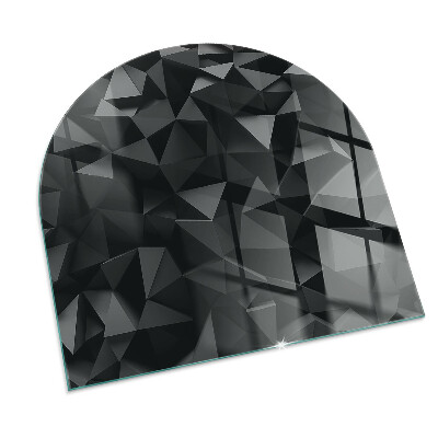 Vetro sotto il camino semiovale con motivo geometrico tridimensionale