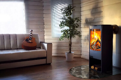 Vetro sotto il camino semiovale con motivo geometrico tridimensionale