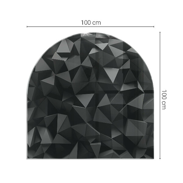 Vetro sotto il camino semiovale con motivo geometrico tridimensionale