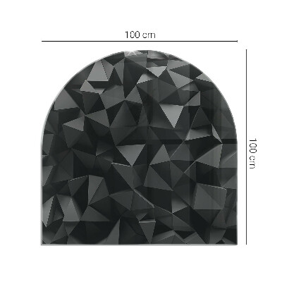 Vetro sotto il camino semiovale con motivo geometrico tridimensionale