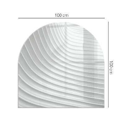 Lastra in vetro per caminetto semiovale con onde dalle forme delicate